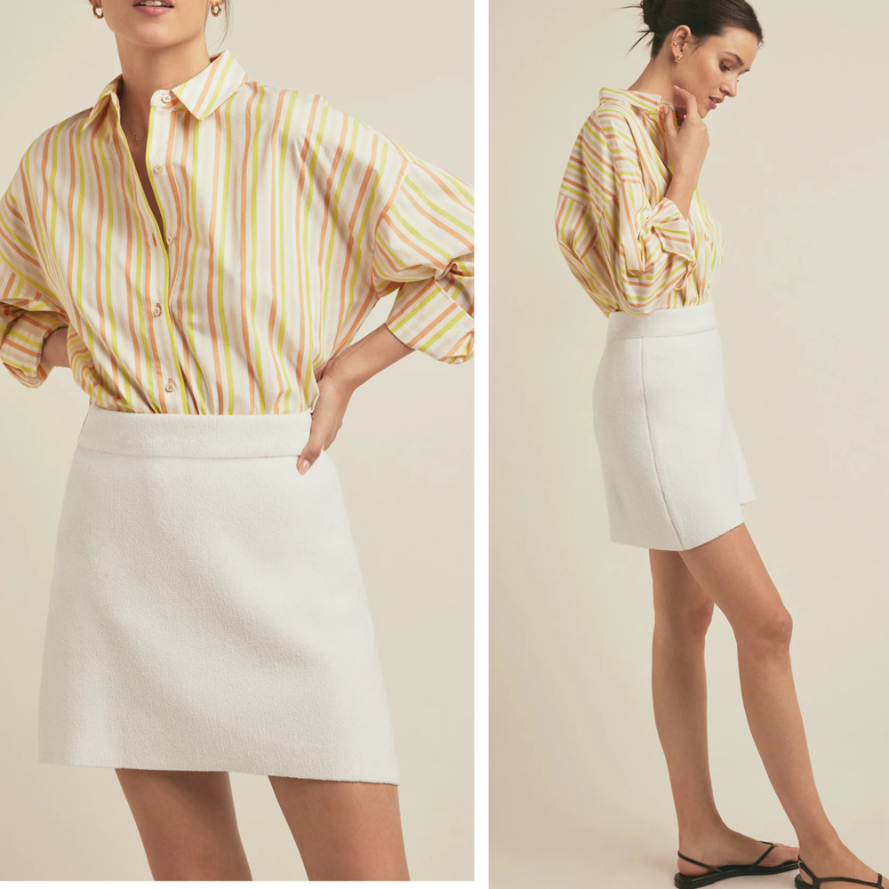 Favorite Daugther The Annabel Skirt Ivory Knit Size Medium $148
